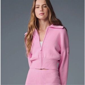 Alo Yoga Sweet Pink Zip-Up Sweater